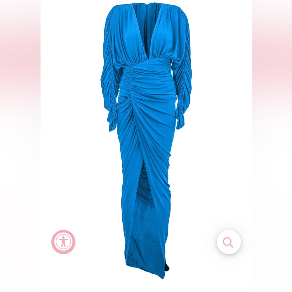 Alexandre Vauthier Capri Blue Women's Maxi Dress made in Italy 38